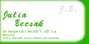 julia becsak business card